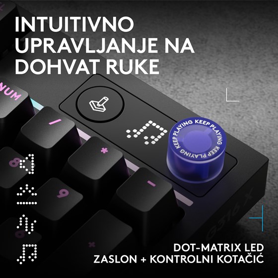 Tipkovnica Logitech G316 X 98 Crna
