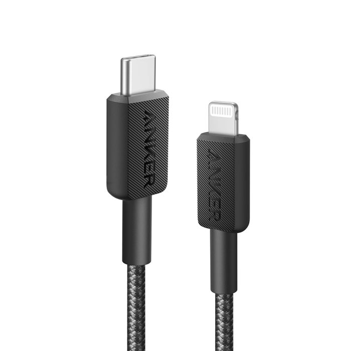 Anker 322 kabel USB-C to Lightning pleteni, 1,8m crni