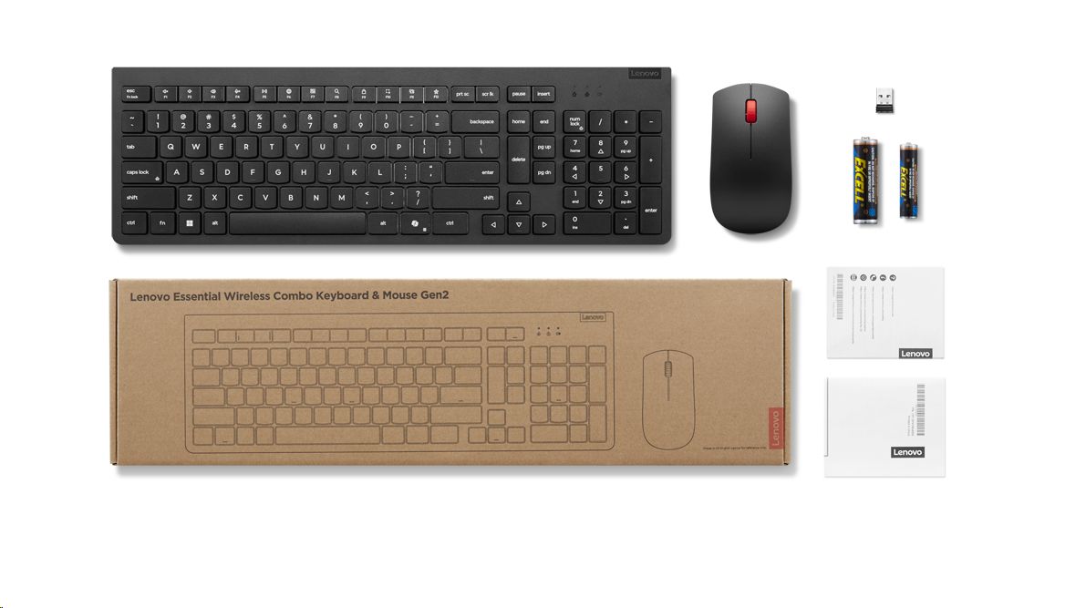 Tipkovnica i miš Bežična Lenovo Essential keyboard and Mouse Combo Gen2 Black-Slovenian P/N: 4X31R64492