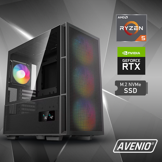 Avenio ProGamer AMD Ryzen 5 9600X 5.40GHz 32GB 1TB NVMe SSD W11P nVidia RTX 5070 OC 12GB GDDR7 P/N: 02243447