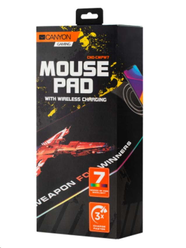 Gaming Mouse Mat with wireless charger, with RGB LED (ČIŠĆENJE ZALIHA) P/N: CND-CMPW7