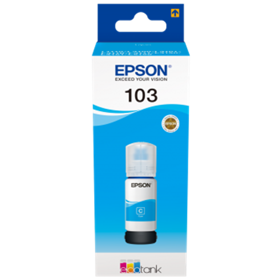 Tinta Epson 103 EcoTank Cyan P/N: C13T00S24A