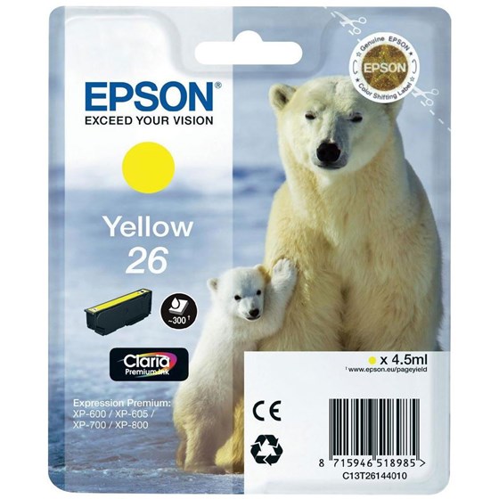 Tinta Epson T2614 Yellow P/N: C13T26144020 