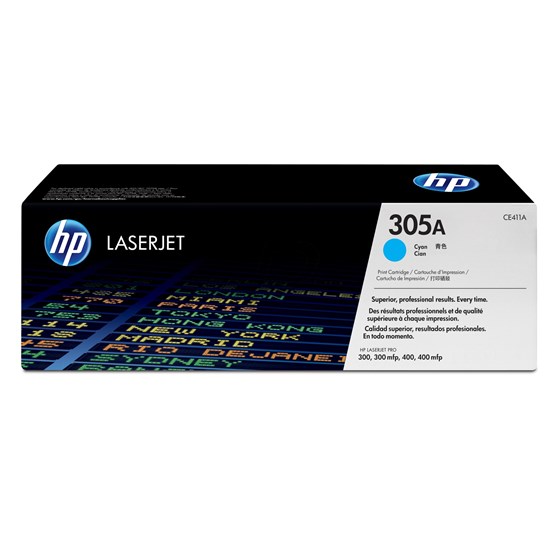 Toner HP LaserJet 305A Cyan P/N: CE411A
