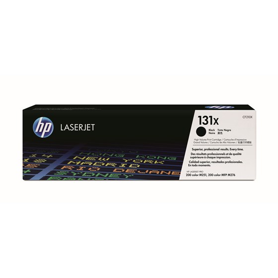 Toner HP Color LaserJet 131X Black P/N: CF210X 