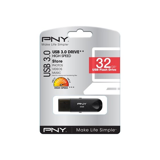 Memorija USB 3.0 Stick 32GB PNY Classic Attache crni P/N: FD32GATTC30KTRK-EF 