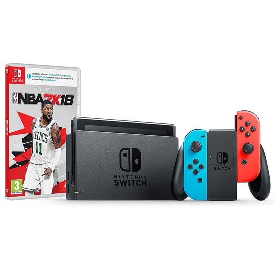 Nintendo Switch Console - Red & Blue Joy-Con + NBA 2K18 P/N: NSCRBNBA2K18SW