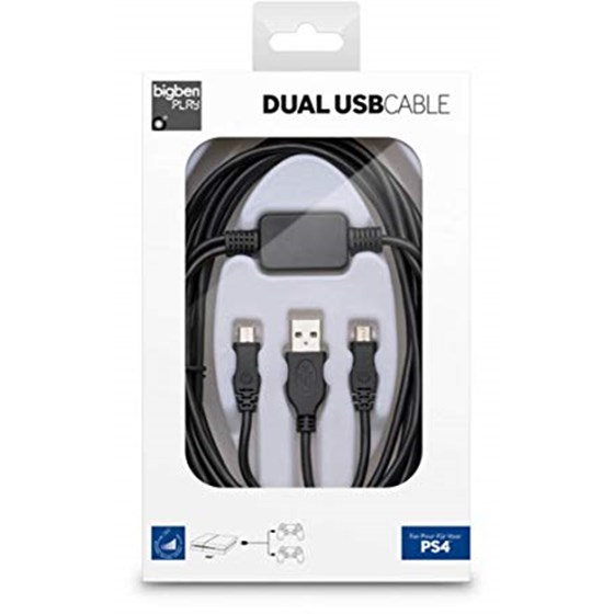 Kabel Bigben PS4 Dual Flat USB P/N: PS4DUALUSBCHARGE