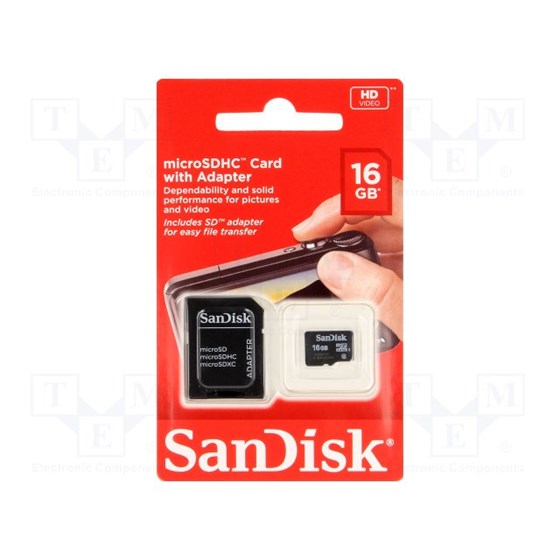 Memorija microSDHC 16GB SanDisk Standard + adapter P/N: SDSDQB-016G-B35