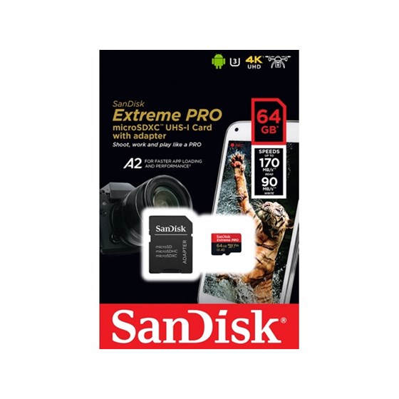 Memorija microSDXC 64GB SanDisk Extreme Pro UHS-I U3 + adapter P/N: SDSQXCY-064G-GN6MA