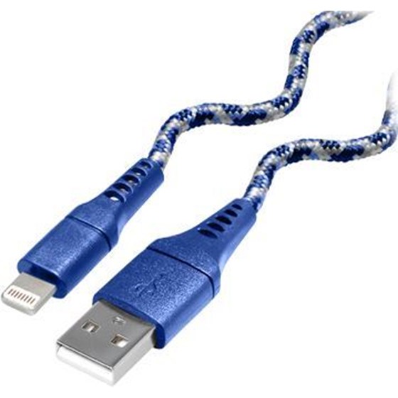 Kabel USB Type-A na Lightning, 1.0m braided plavi Transmedia P/N: TRN-C525-1B 