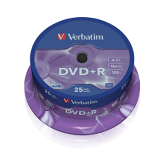 Medij Verbatim DVD+R 4.7GB 16x Spindle 25kom P/N: V043500 