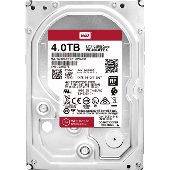 HDD 4TB Western Digital Red Pro 3.5" SATA 3 7200rpm 128MB P/N: WD4003FFBX