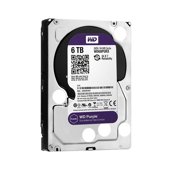 HDD 6TB Western Digital Purple 3.5" SATA 3 5400rpm 64MB P/N: WD60PURZ