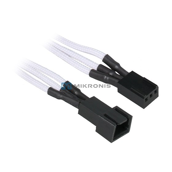 Kabel za napajanje ventilatora BitFenix 3-pin sleeved bijelo/crni P/N: BFA-MSC-3F30WK-RP