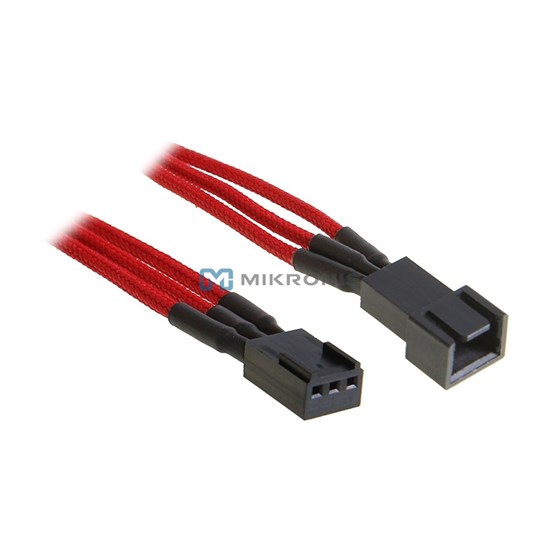 Kabel za napajanje ventilatora BitFenix 3-pin sleeved crveno/crni P/N: BFA-MSC-3F30RK-RP