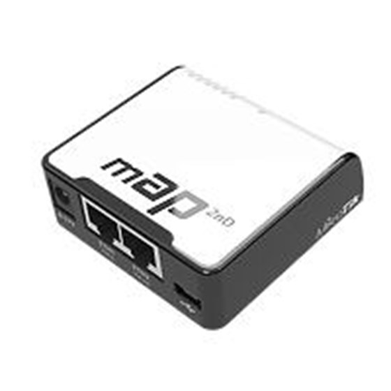 MikroTik mAP, Dual-Chain 2.4GHz micro AP, 650MHz CPU, 64MB RAM, 2xEthernet, PoE out, RBMAP2ND, Router