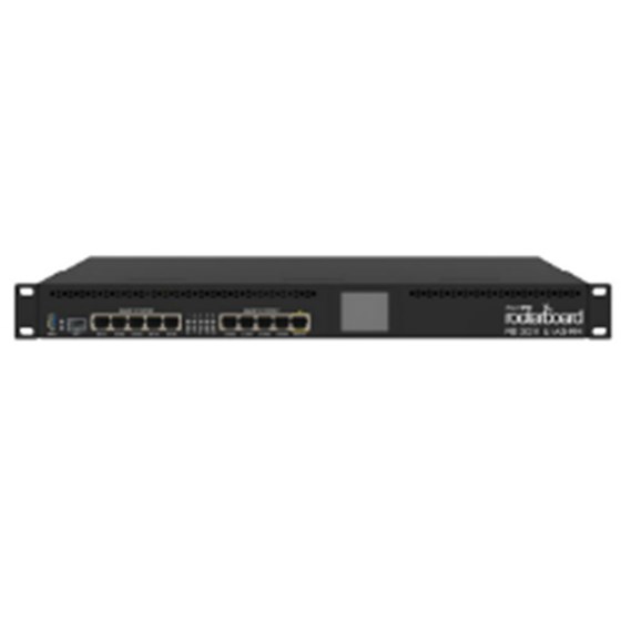 MikroTik RB3011UiAS-RM Router, 1GB RAM, 10×G-LAN, 1×SFP port, USB3.0, LCD panel, 1U Rack,  RouterOS L5