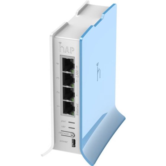 MikroTik hAP lite tower, RB941-2nD-TC, 2.4GHz AP, 32MB RAM, 4×LAN, RouterOS L4