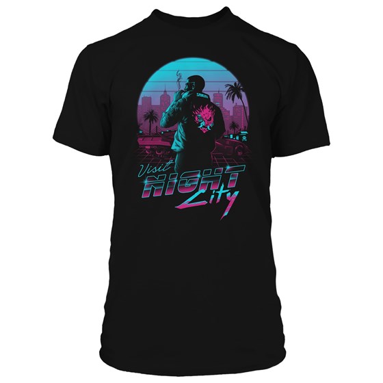 JINX CYBERPUNK 2077 DESTINATION NIGHT CITY PREMIUM TEE MEDIUM BLACK