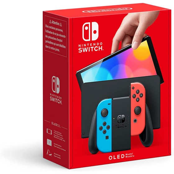 NINTENDO SWITCH CONSOLE (OLED MODEL) - NEON RED & BLUE JOY-CON