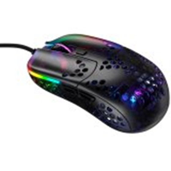 XTRFY MZ1 RGB Rail, Ultra-light Gaming Mouse, Pixart 3389, Designed by Rocket Jump Ninja, Black Transparent