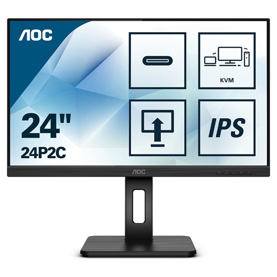 Monitor AOC IPS 23,8" 24P2C, HDMI, DVI, DP, USB3-C, pivot