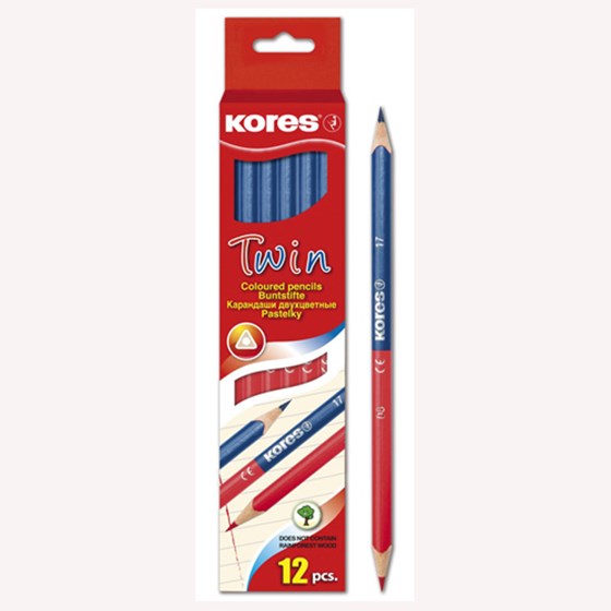 Grafitna olovka Kores Twin kopirna  plava/crvena KOR94178