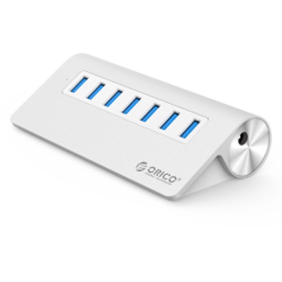 Orico 7-portni USB3.0 hub/punjač, Aluminium, vanjsko napajanje, srebrni (ORICO M3H7-V1-EU-SV)