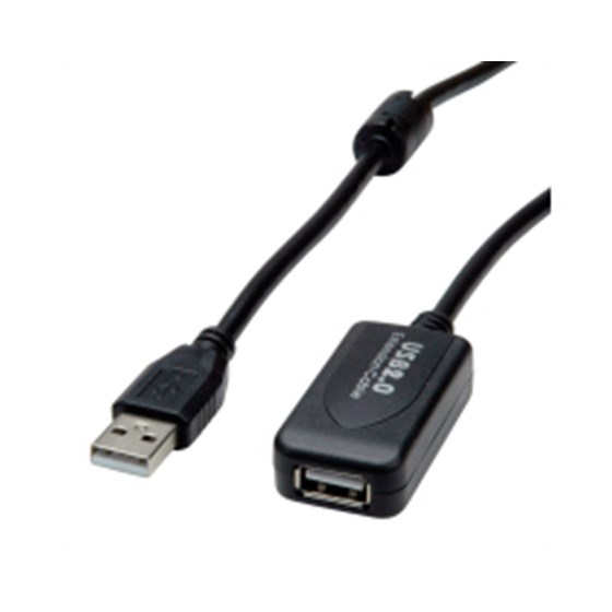 STANDARD USB2.0 aktivni produžni kabel sa ponavljačem, 10m, crni 