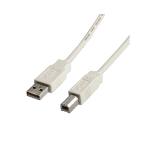 Kabel Roline VALUE USB2.0  TIP A-B M/M, 1.8m, bijeli 11.99.8819